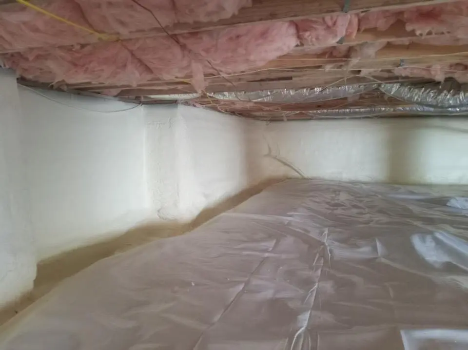 Crawl space encapsulation with closed-cell spray foam for Roof Waterproofing in New Milford